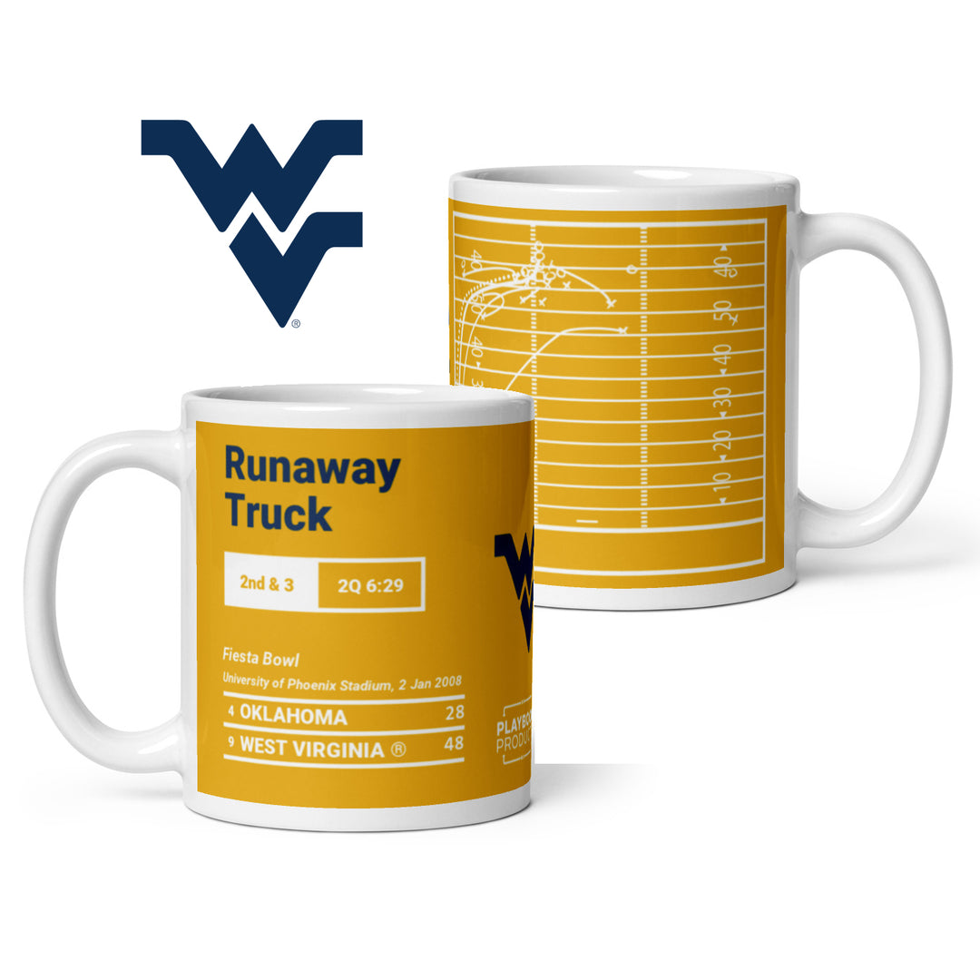 West Virginia Football Greatest Plays Mug: Runaway Truck (2008)