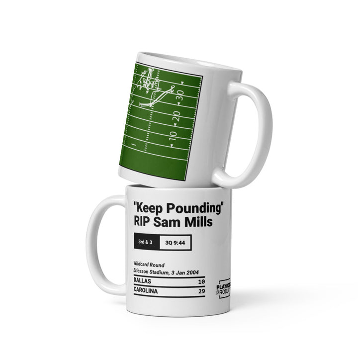 Carolina Panthers Greatest Plays Mug: "Keep Pounding" RIP Sam Mills (2004)