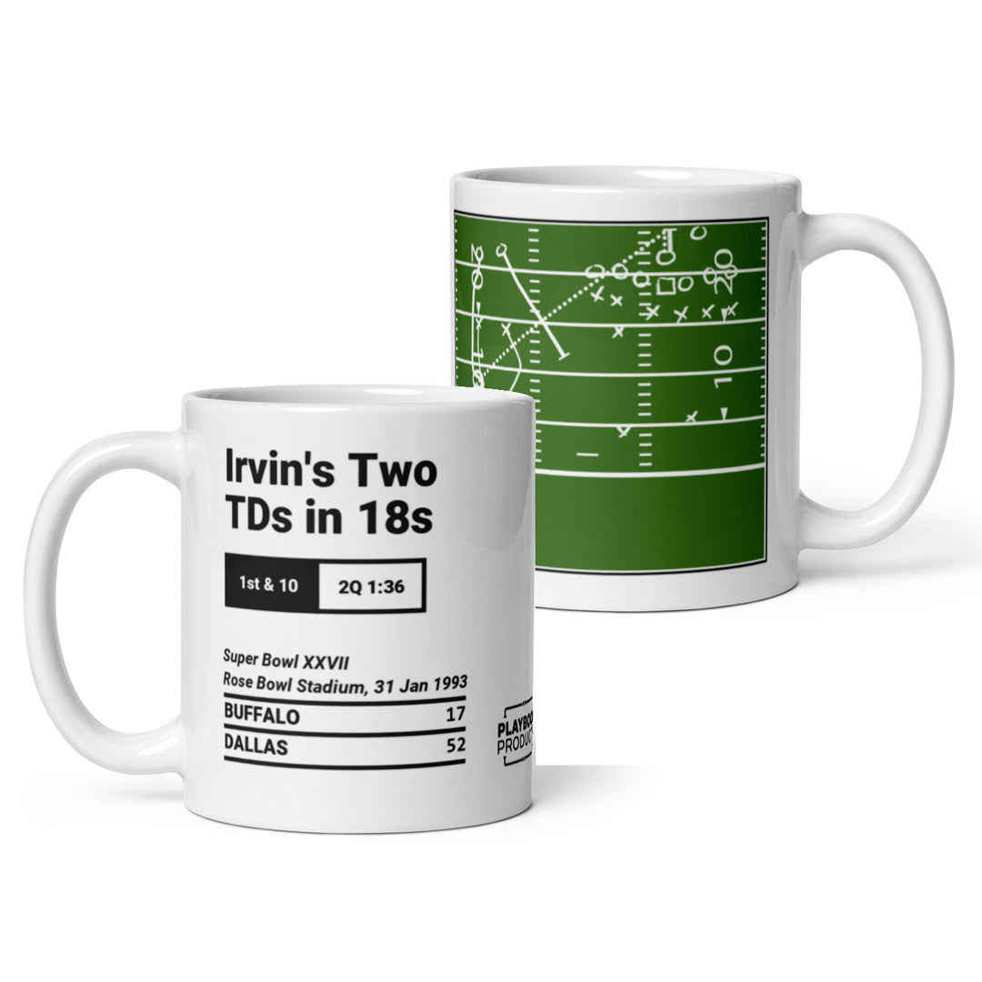 Dallas Cowboys Greatest Plays Mug: Irvin's Two TDs in 18s (1993)