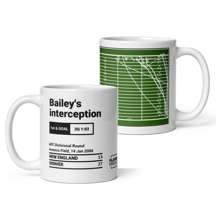 Denver Broncos Greatest Plays Mug: Bailey's interception (2006)