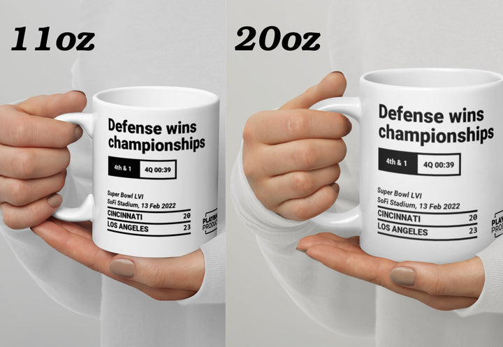 Los Angeles Rams Greatest Plays Mug: Defense wins championships (2022)