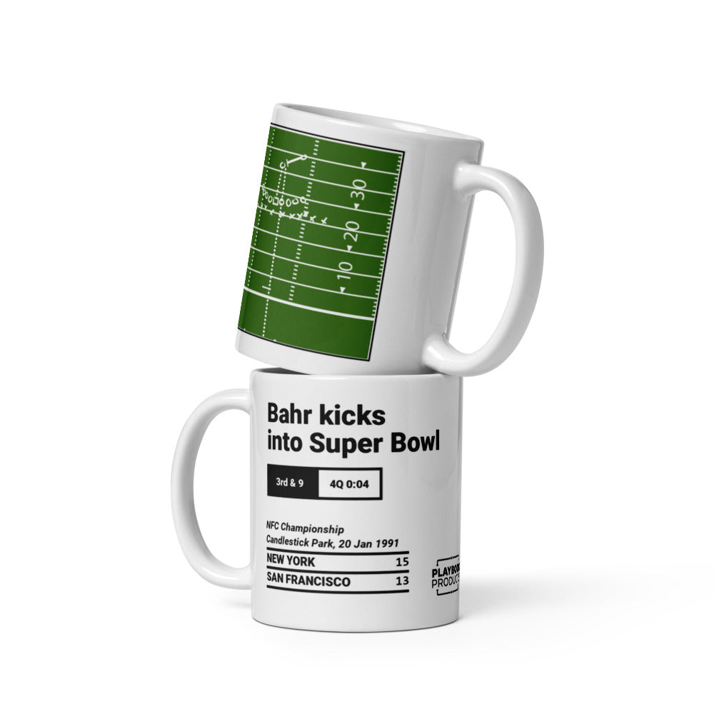 New York Giants Greatest Plays Mug: Bahr kicks into Super Bowl (1991)