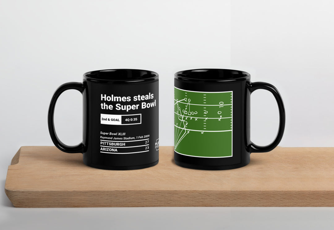 Pittsburgh Steelers Greatest Plays Mug: Holmes steals the Super Bowl (2009)