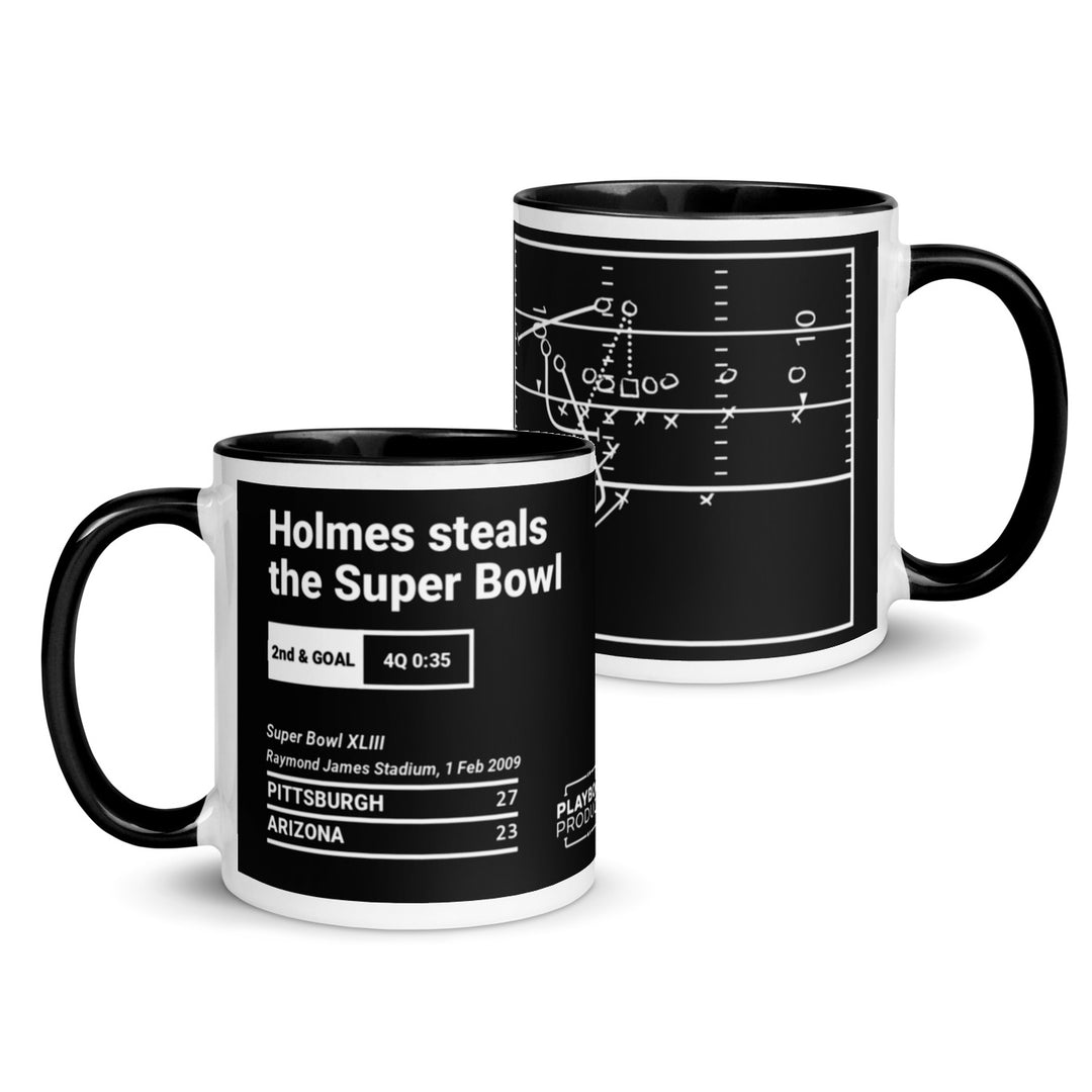 Pittsburgh Steelers Greatest Plays Mug: Holmes steals the Super Bowl (2009)