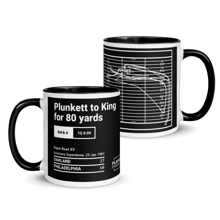Oakland Raiders Greatest Plays Mug: Plunkett to King for 80 yards (1981)