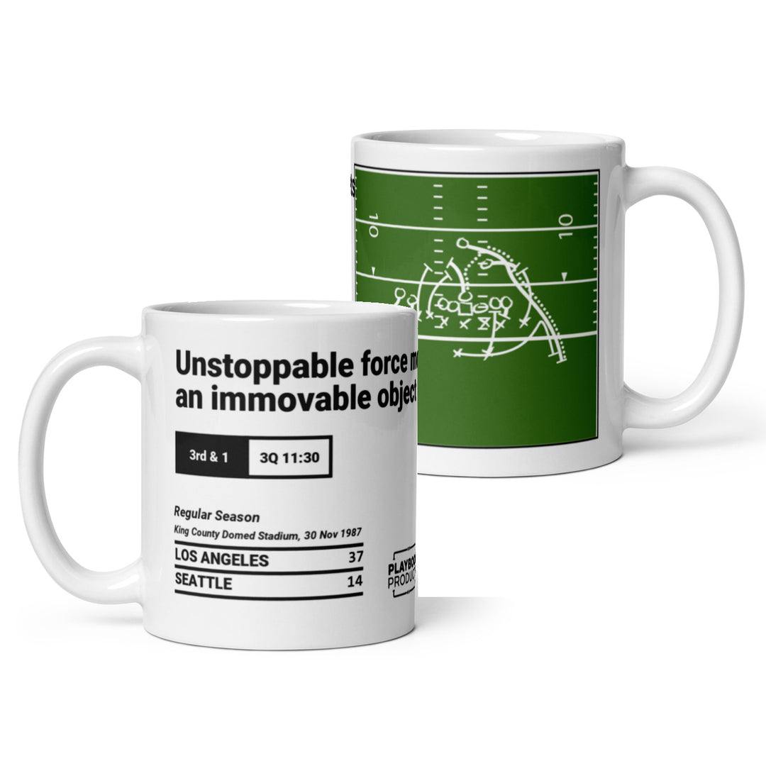 Oakland Raiders Greatest Plays Mug: Unstoppable force meets an immovable object (1987)