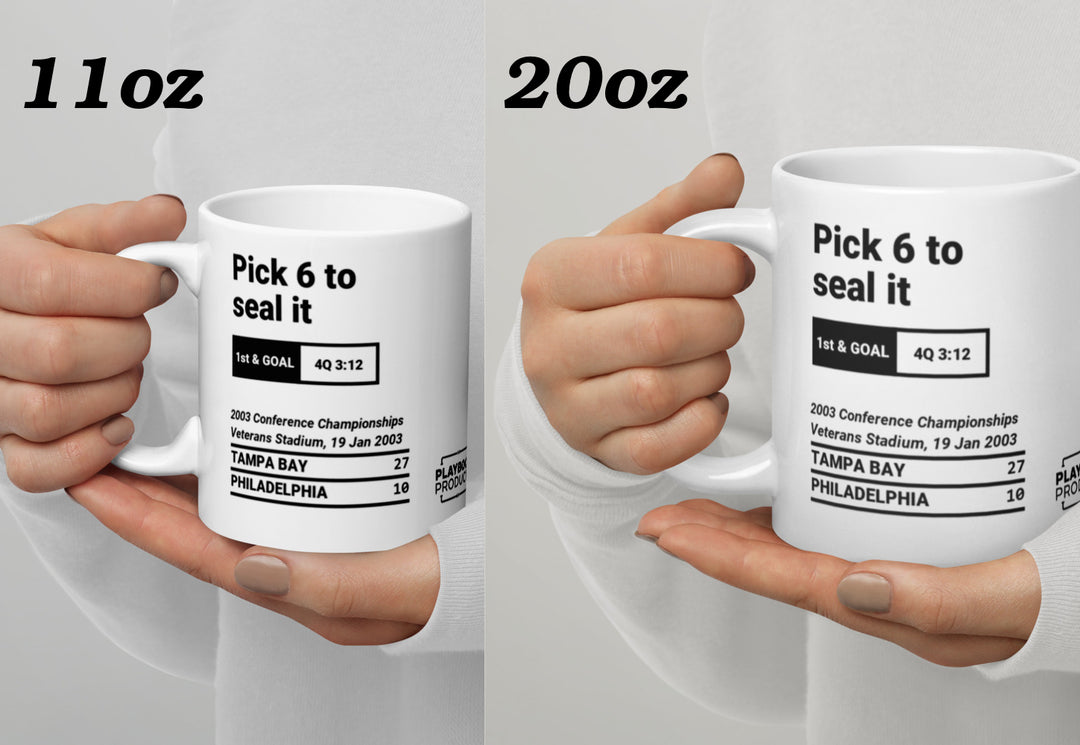 Tampa Bay Buccaneers Greatest Plays Mug: Pick 6 to seal it (2003)