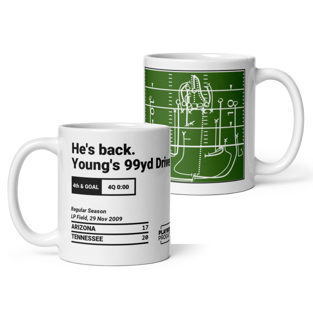 Tennessee Titans Greatest Plays Mug: He's back. Young's 99yd Drive (2009)