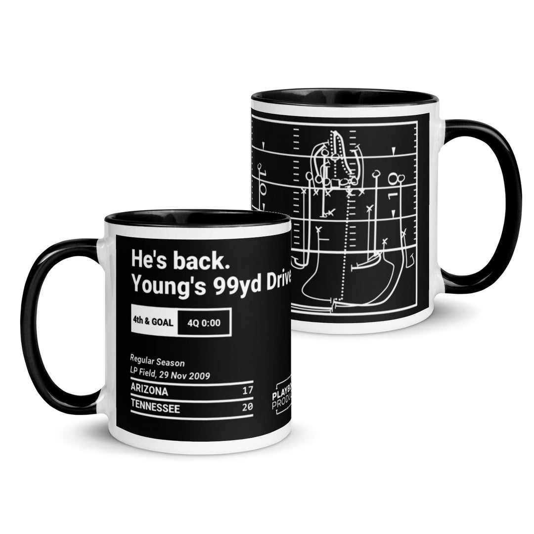 Tennessee Titans Greatest Plays Mug: He's back. Young's 99yd Drive (2009)