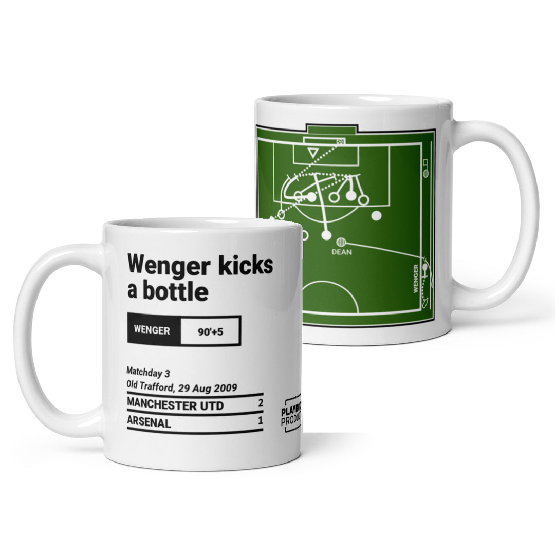 Arsenal Greatest Goals Mug: Wenger kicks a bottle (2009)