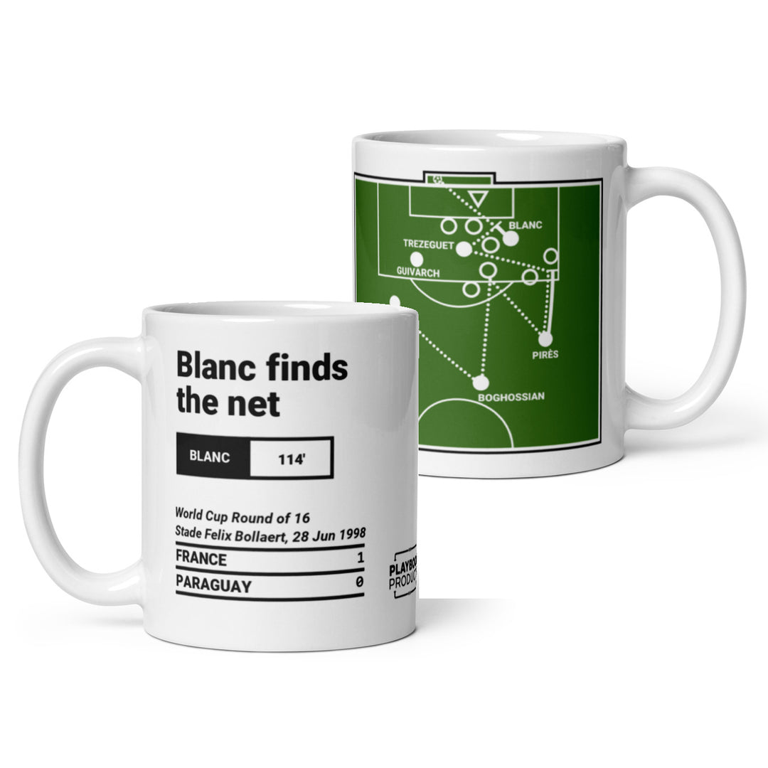 France National Team Greatest Goals Mug: Blanc finds the net (1998)