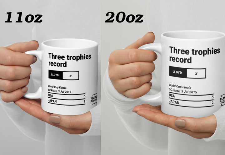 USWNT Greatest Goals Mug: Three trophies record (2015)