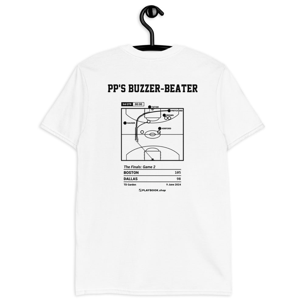 Boston Celtics Greatest Plays T-shirt: PP's Buzzer-Beater (2024)