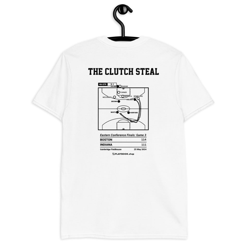 Boston Celtics Greatest Plays T-shirt: The Clutch Steal (2024)
