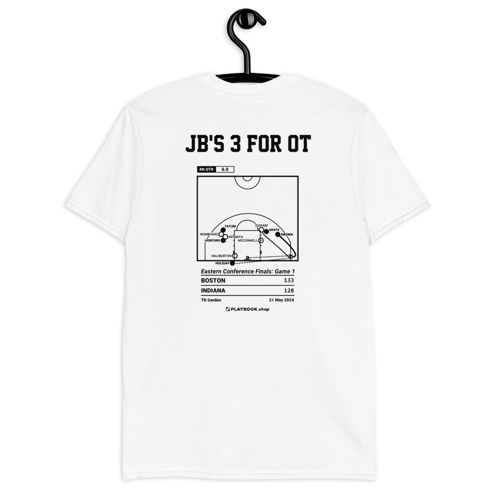 Boston Celtics Greatest Plays T-shirt: JB's 3 for OT (2024)