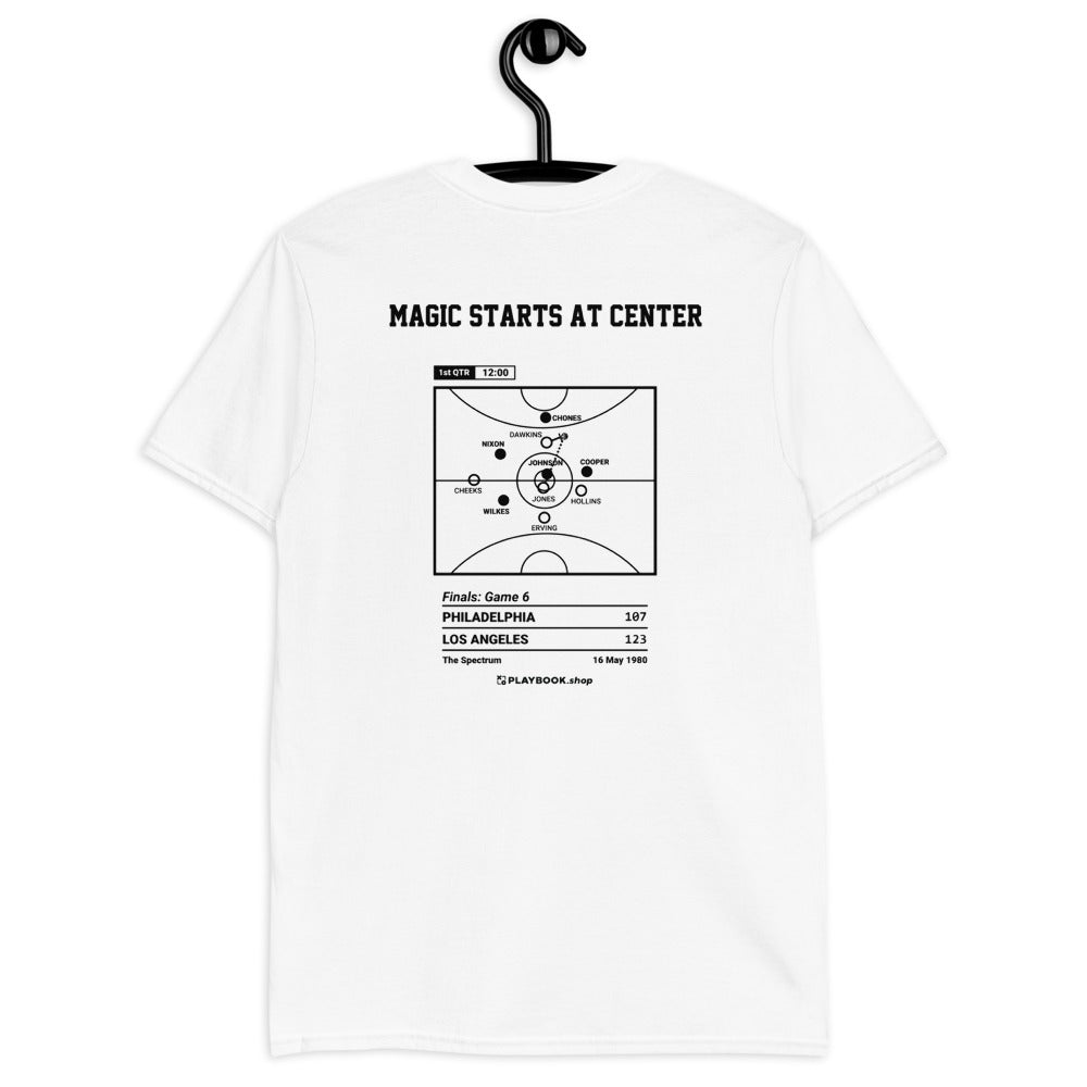Los Angeles Lakers Greatest Plays T-shirt: Magic starts at center (1980)