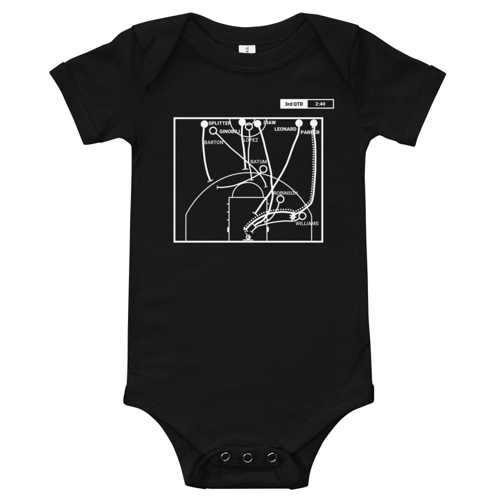 San Antonio Spurs Greatest Plays Baby Bodysuit: Parker scores 33 (2014)