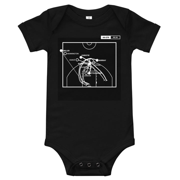 Toronto Raptors Greatest Plays Baby Bodysuit: Beating Jordan's '96 Bulls (1996)