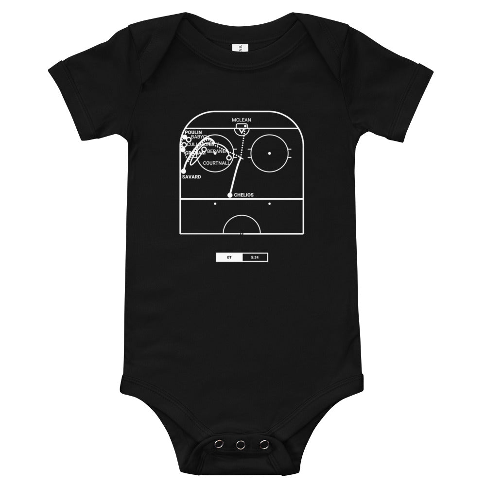 Chicago Blackhawks Greatest Goals Baby Bodysuit: Chelios' game winner (1995)