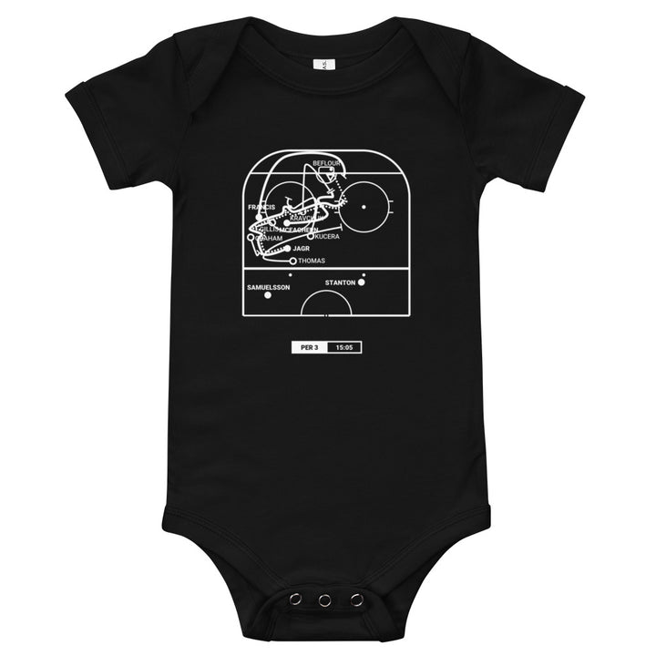 Pittsburgh Penguins Greatest Goals Baby Bodysuit: Jagr dekes to net (1992)