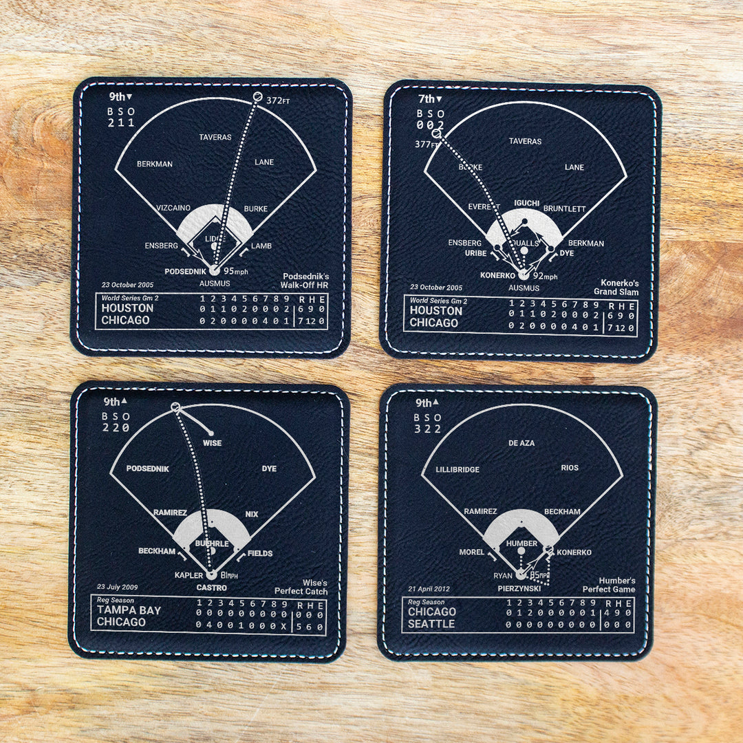 Chicago White Sox Greatest Plays: Leatherette Coasters (Set of 4)