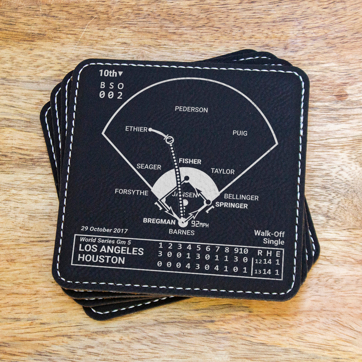 Atlanta Braves Coasters Gift Box - 4 Baseball Card Tile Coasters