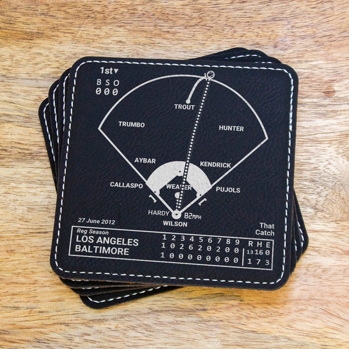 Los Angeles Angels Greatest Plays: Leatherette Coasters (Set of 4)