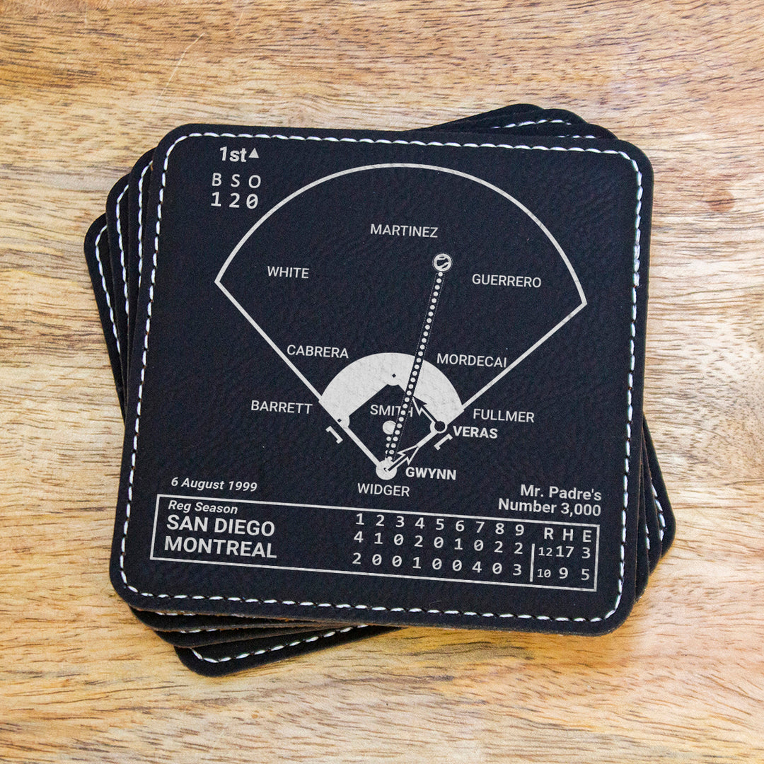 San Diego Padres Greatest Plays: Leatherette Coasters (Set of 4)