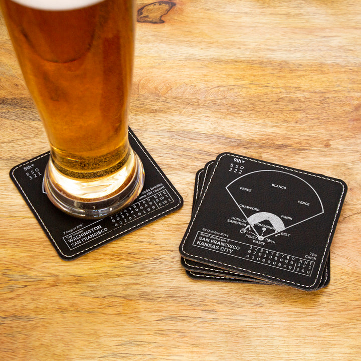 San Francisco Giants Greatest Plays: Leatherette Coasters (Set of 4)