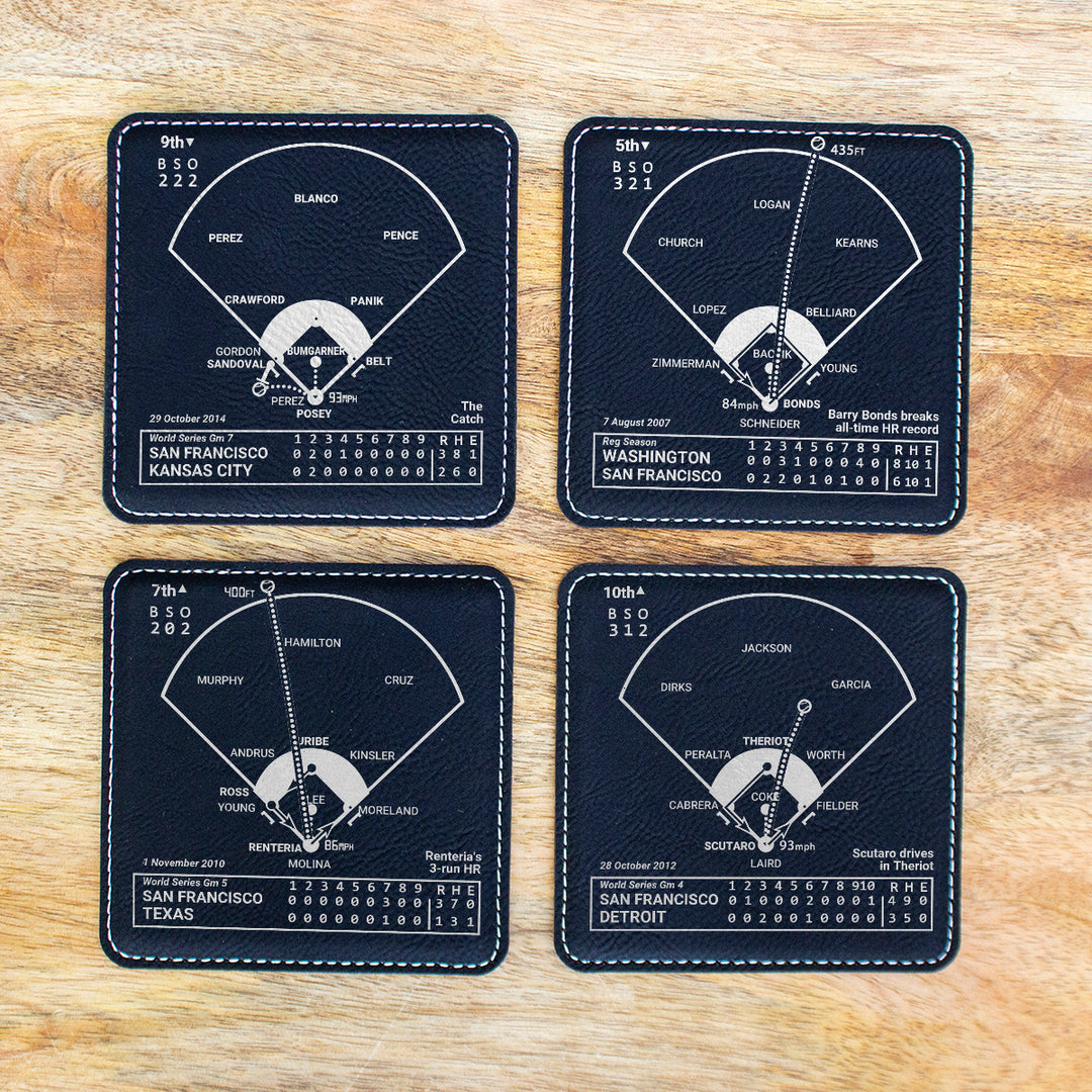 San Francisco Giants Greatest Plays: Leatherette Coasters (Set of 4)