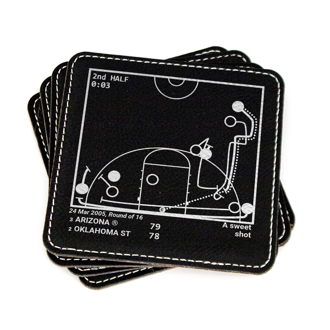 Arizona Basketball Greatest Plays: Leatherette Coasters (Set of 4)