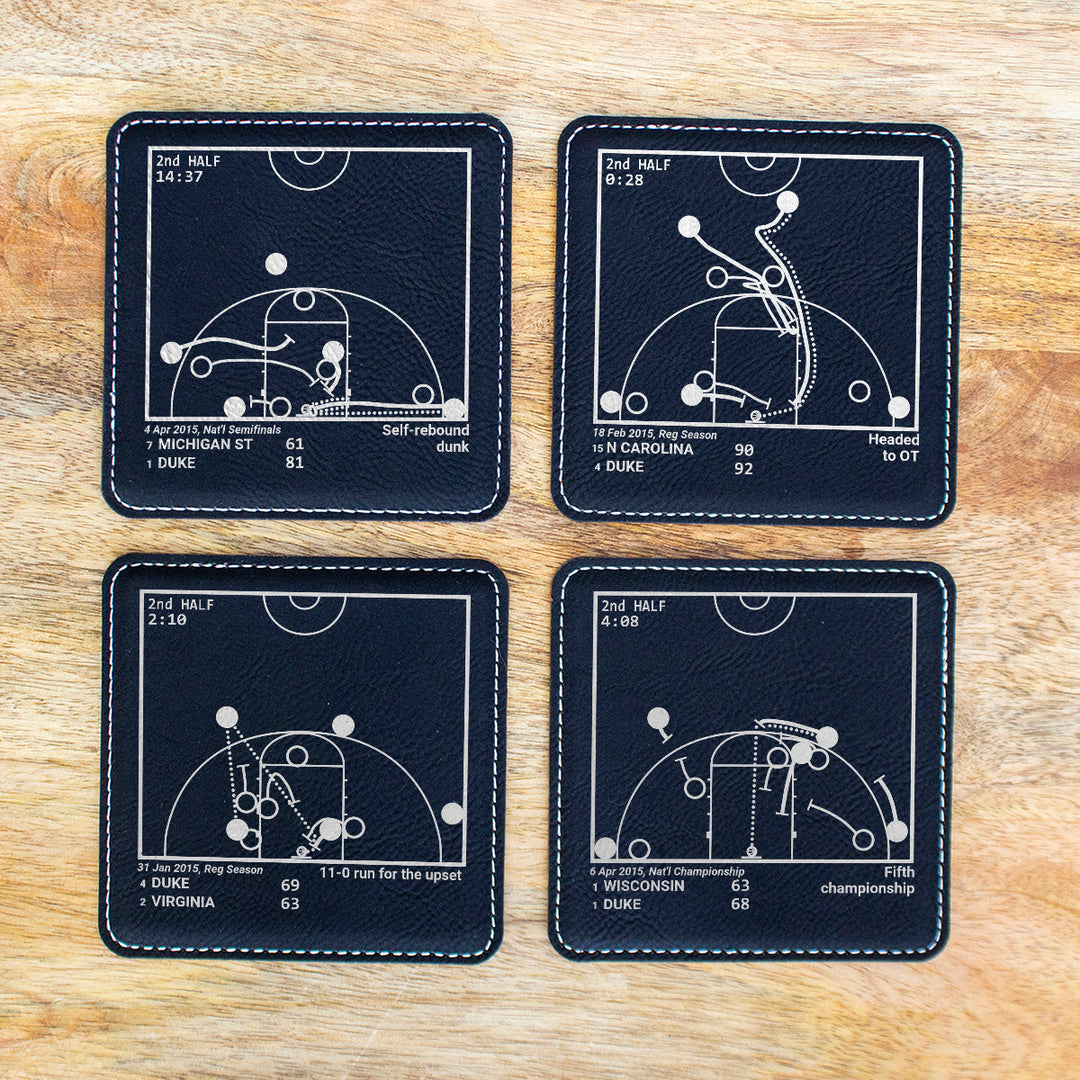 <b>2015 Champions</b> Duke Basketball Plays: Leatherette Coasters (Set of 4)