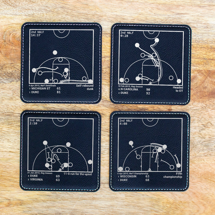<b>2015 Champions</b> Duke Basketball Plays: Leatherette Coasters (Set of 4)