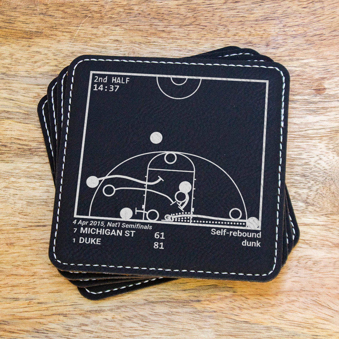 <b>2015 Champions</b> Duke Basketball Plays: Leatherette Coasters (Set of 4)
