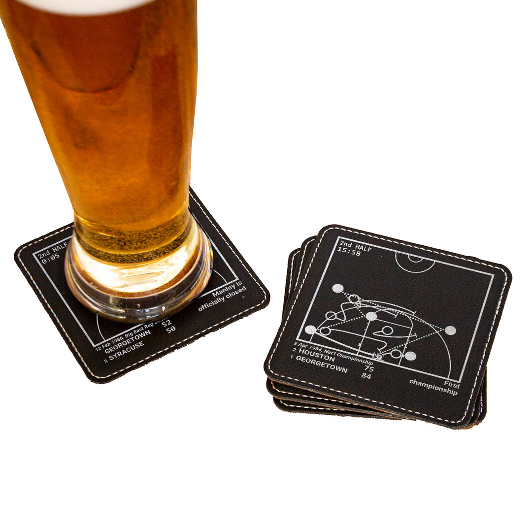 Greatest Georgetown Basketball Plays: Leatherette Coasters (Set of 4)