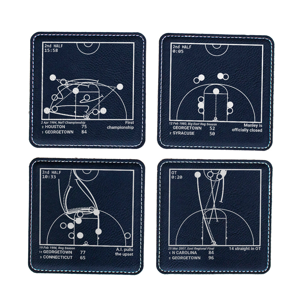 Greatest Georgetown Basketball Plays: Leatherette Coasters (Set of 4)