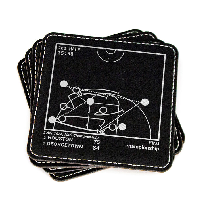 Greatest Georgetown Basketball Plays: Leatherette Coasters (Set of 4)