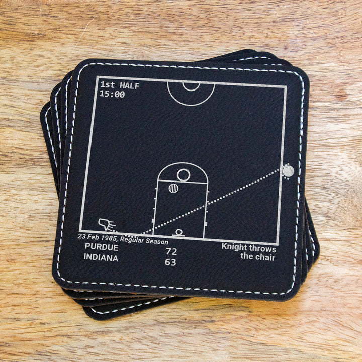 Knight Throws the Chair Play: Leatherette Coasters (Set of 4)