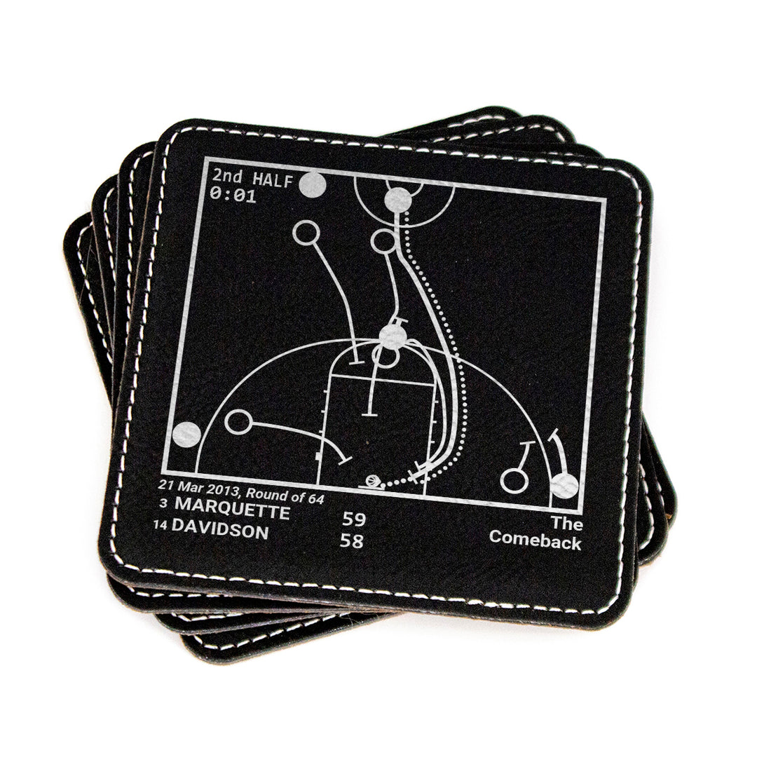Marquette Basketball Greatest Plays: Leatherette Coasters (Set of 4)