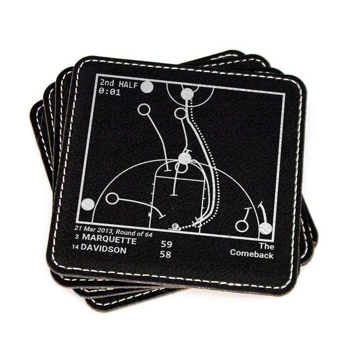 Marquette Basketball Greatest Plays: Leatherette Coasters (Set of 4)