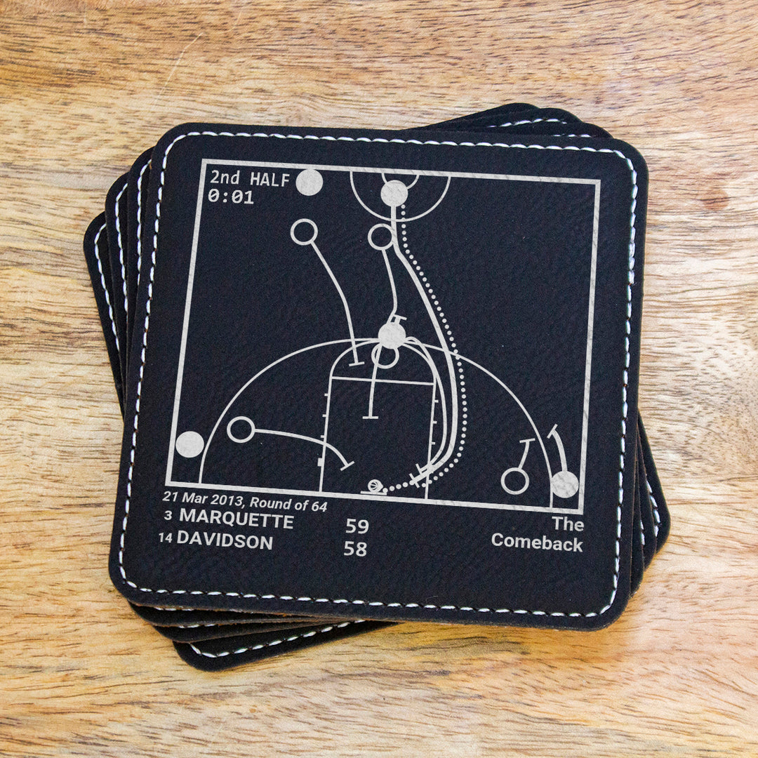 Marquette Basketball Greatest Plays: Leatherette Coasters (Set of 4)