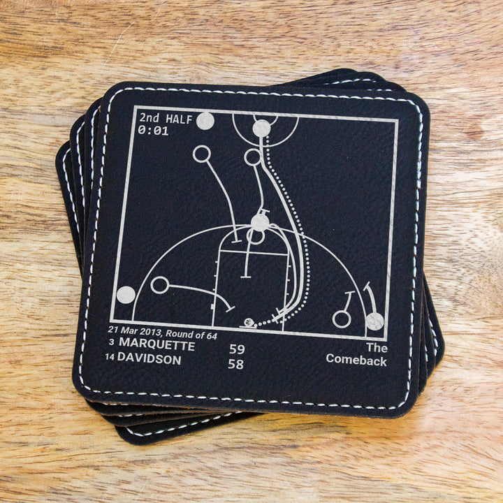 Marquette Basketball Greatest Plays: Leatherette Coasters (Set of 4)