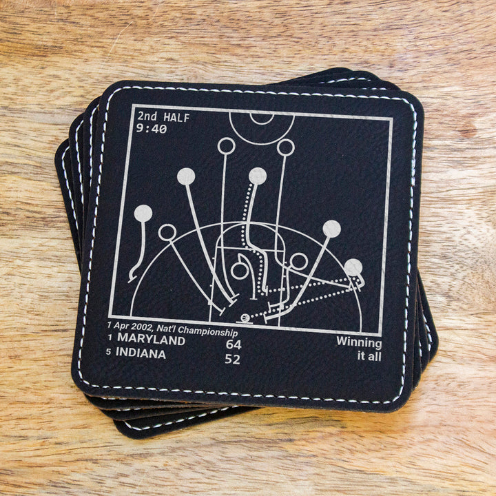 Maryland Basketball Greatest Plays: Leatherette Coasters (Set of 4)