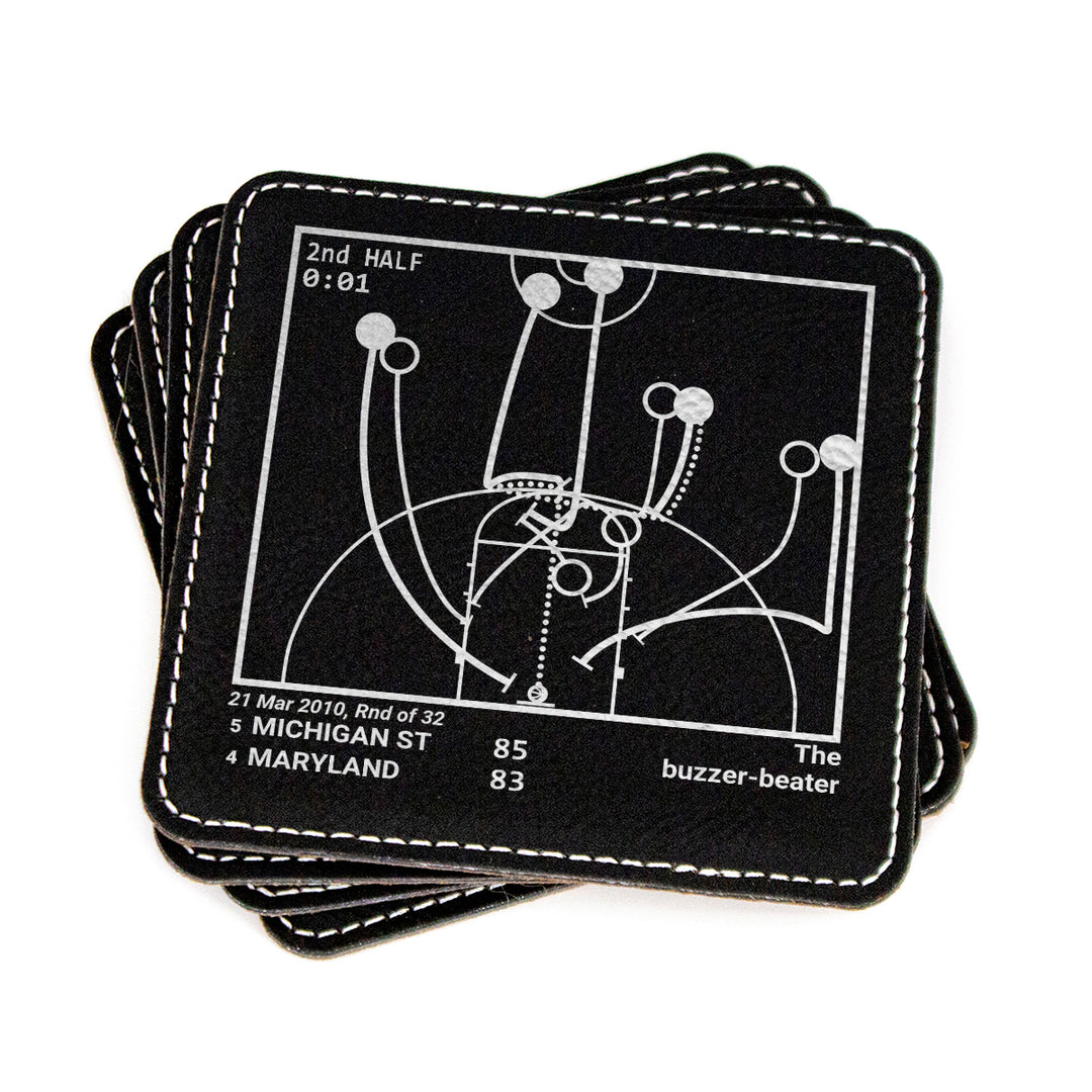 Michigan State Basketball Greatest Plays: Leatherette Coasters (Set of 4)
