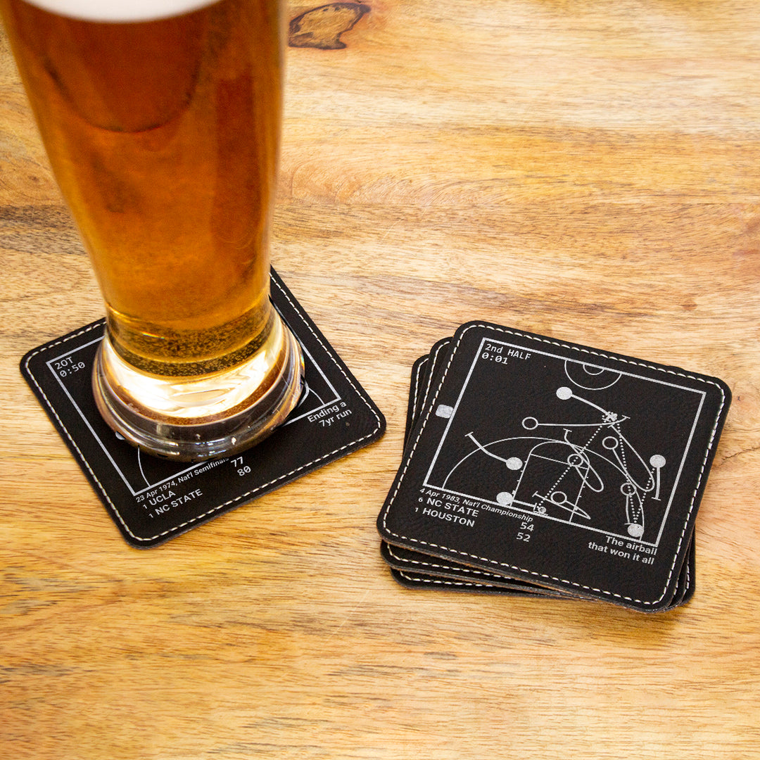 NC State Basketball Greatest Plays: Leatherette Coasters (Set of 4)