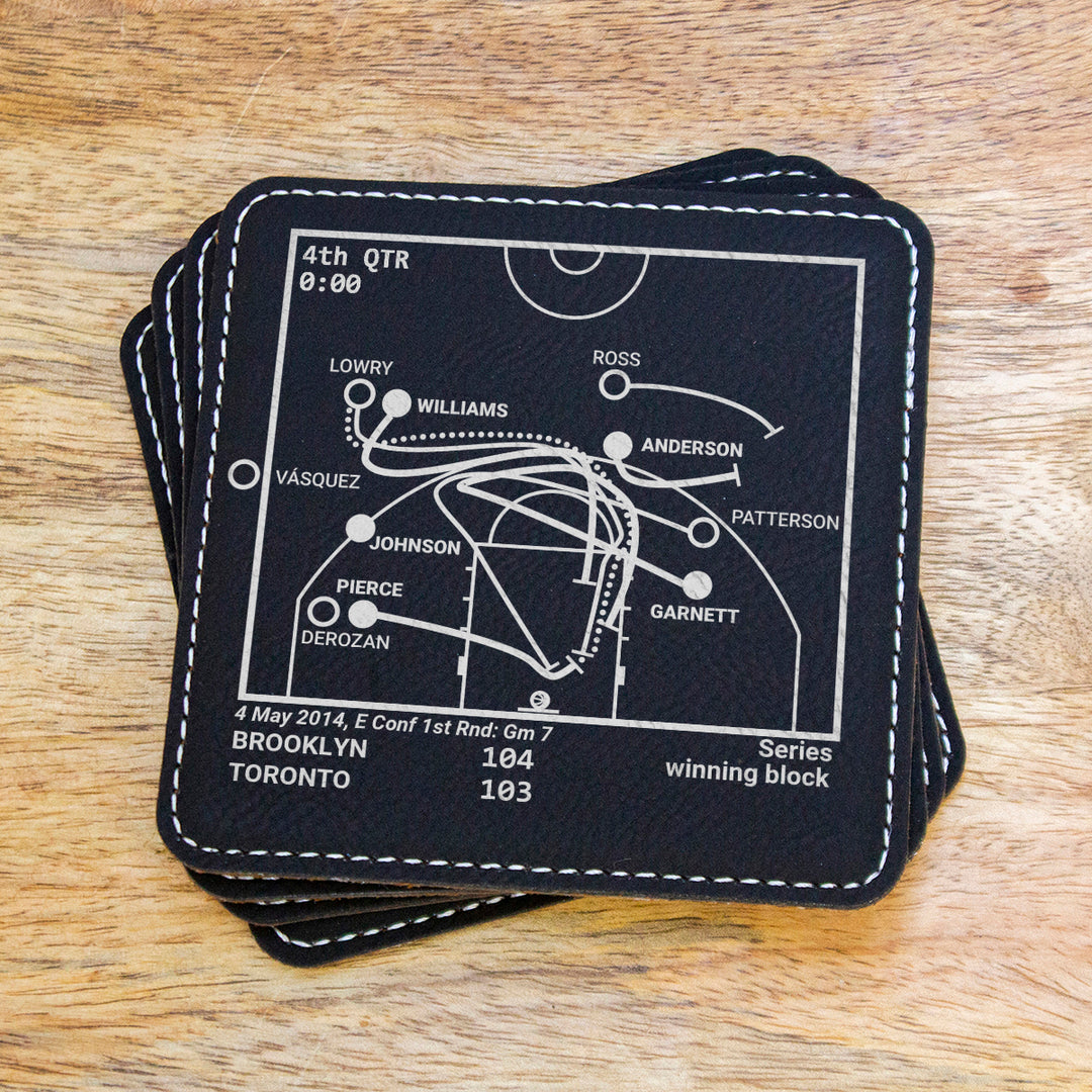 Brooklyn Nets Greatest Plays: Leatherette Coasters (Set of 4)