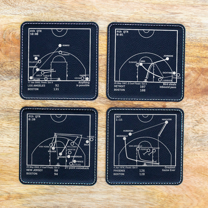 Boston Celtics Greatest Plays: Leatherette Coasters (Set of 4)