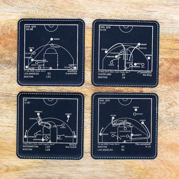 Greatest Celtics Modern Plays: Leatherette Coasters (Set of 4)