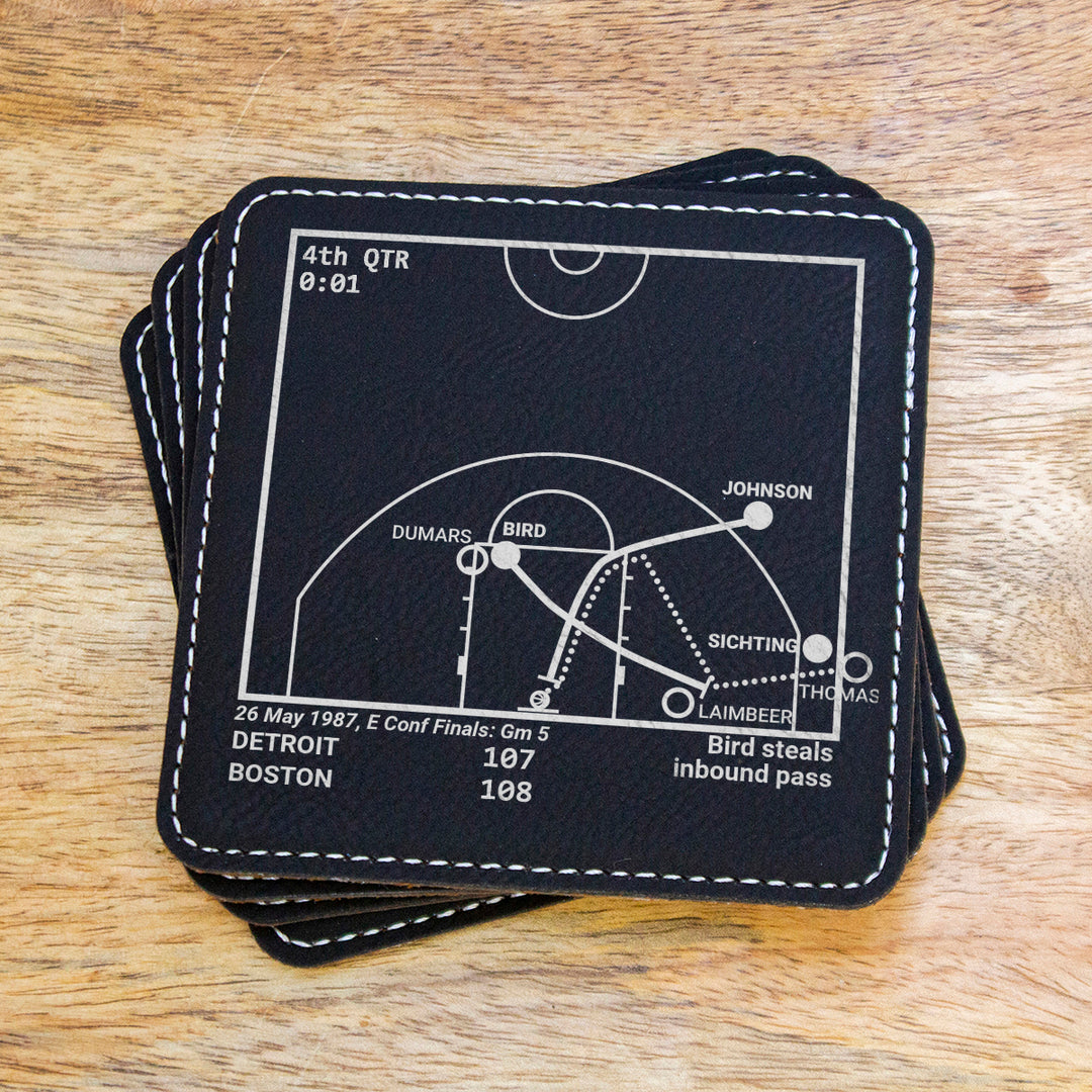 Greatest Celtics Vintage Plays: Leatherette Coasters (Set of 4)