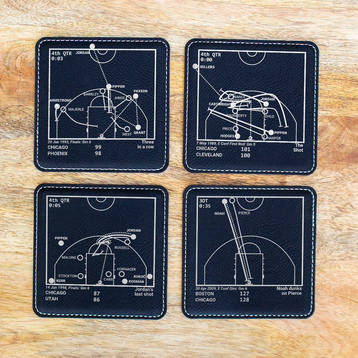 Chicago Bulls Greatest Plays: Leatherette Coasters (Set of 4)